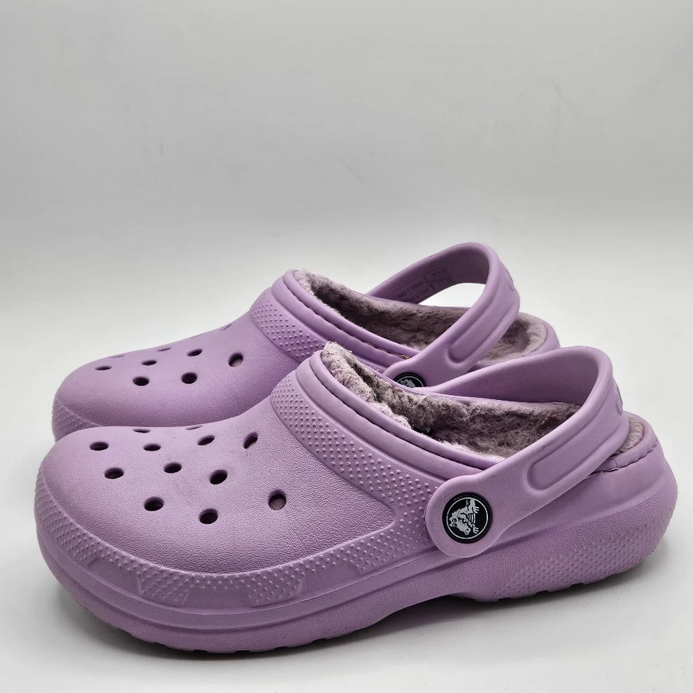 Crocs fleece lined clog purple lilac size 1 - Picture 11 of 15